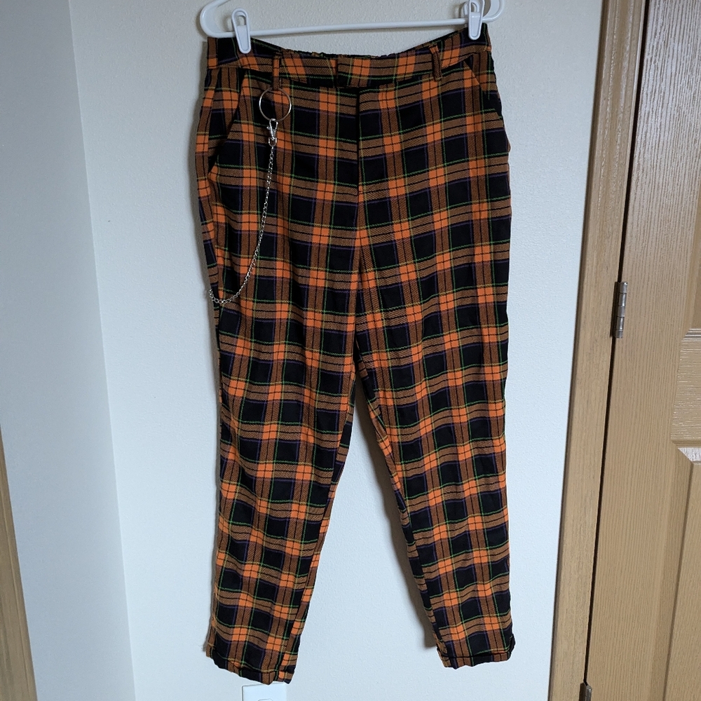 Hot Topic Plaid Pants with Detachable Chain